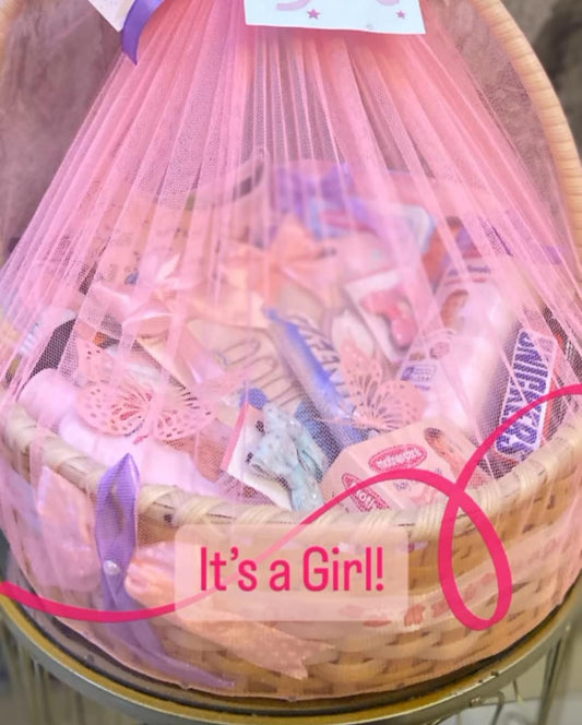 New born Baby girl basket