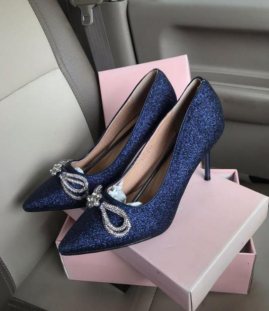 Royal Blue Gritterly Heels