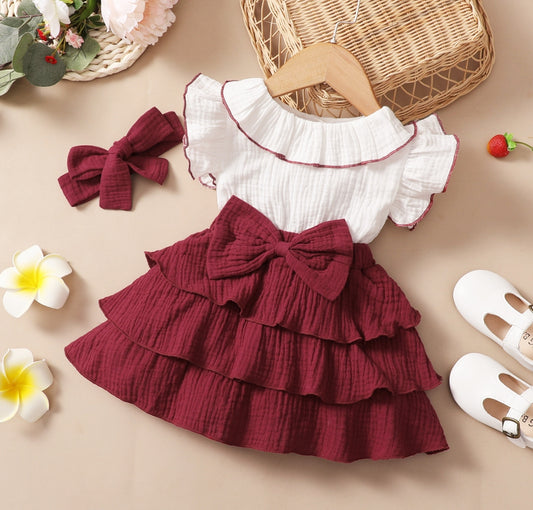 Baby bowknot ruffle dress